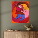 Ski-Fahrerin - Leinwanddruck