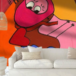 Ski-Fahrerin - Wandtapete